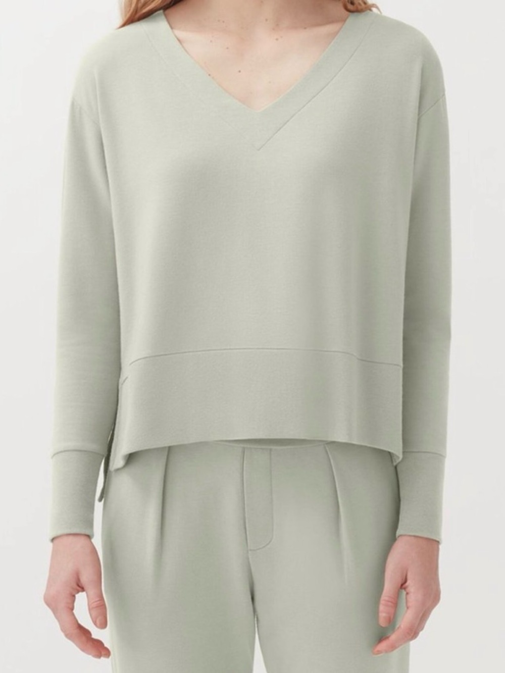 CUYANA French Terry V-Neck Sweatshirt